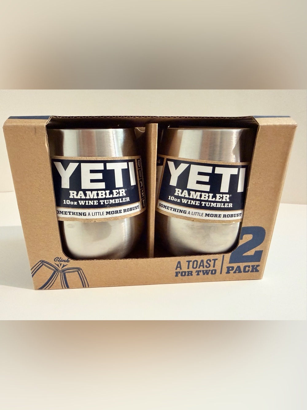 YETI Rambler 10 oz Stainless Steel Wine Tumblers 2-Pack NIB